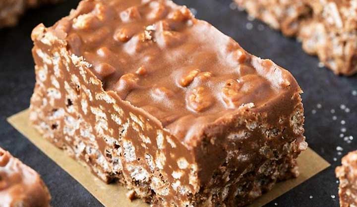 Barres croquantes au chocolat et au beurre d'arachide