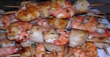 Brochette de St Jacques et gambas