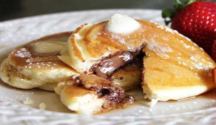 Pancakes fourrés au Nutella