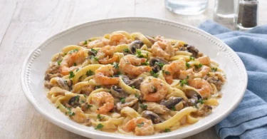 Pates aux crevettes et champignons recette facile