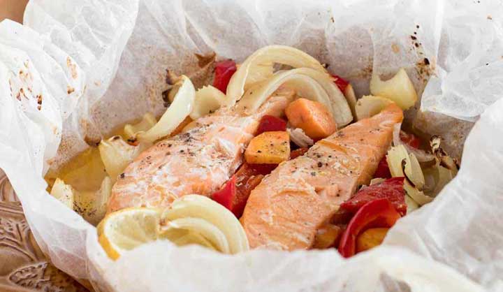 Saumon en papillote aux légumes facile