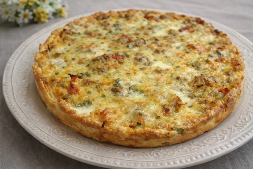 Quiche au poulet et aux poivrons