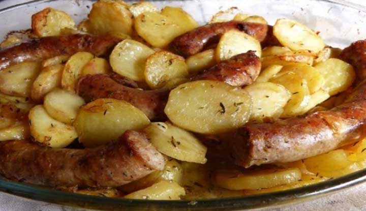 Recette Saucisse de Toulouse confite et pommes de terre fondantes