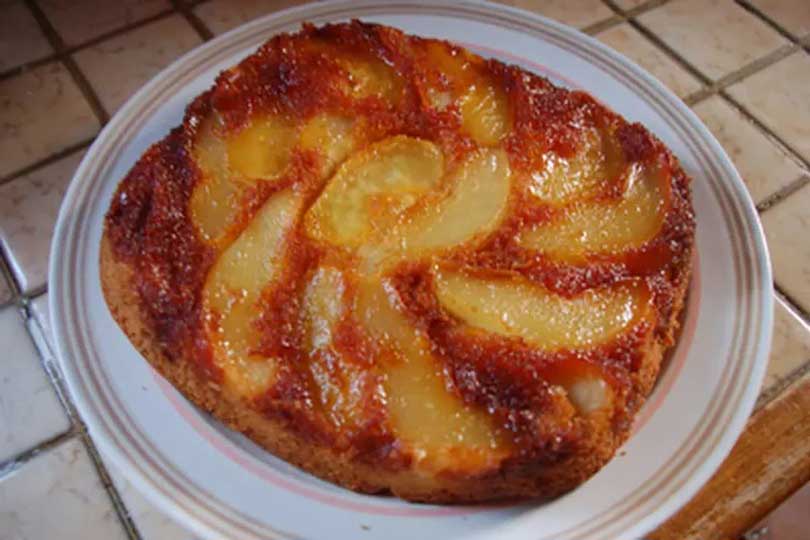 Gâteau renversé aux poires : recette facile