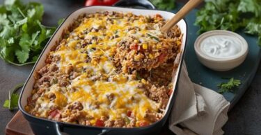 Recette Gratin Mexicain de Riz à la Viande Hachée