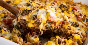 Recette Gratin Mexicain de Riz à la Viande Hachée