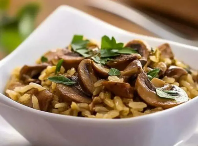 Poêlée de Riz aux Poireaux, Champignons et Parmesan