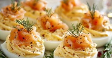 Œufs farcis à la mousse de saumon – Entrée fraîche et élégante