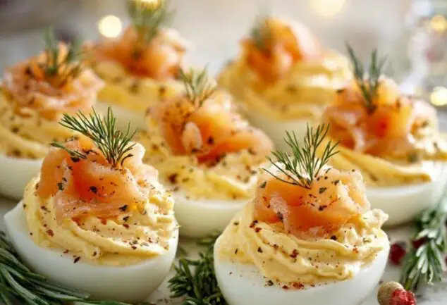 Œufs farcis à la mousse de saumon – Entrée fraîche et élégante