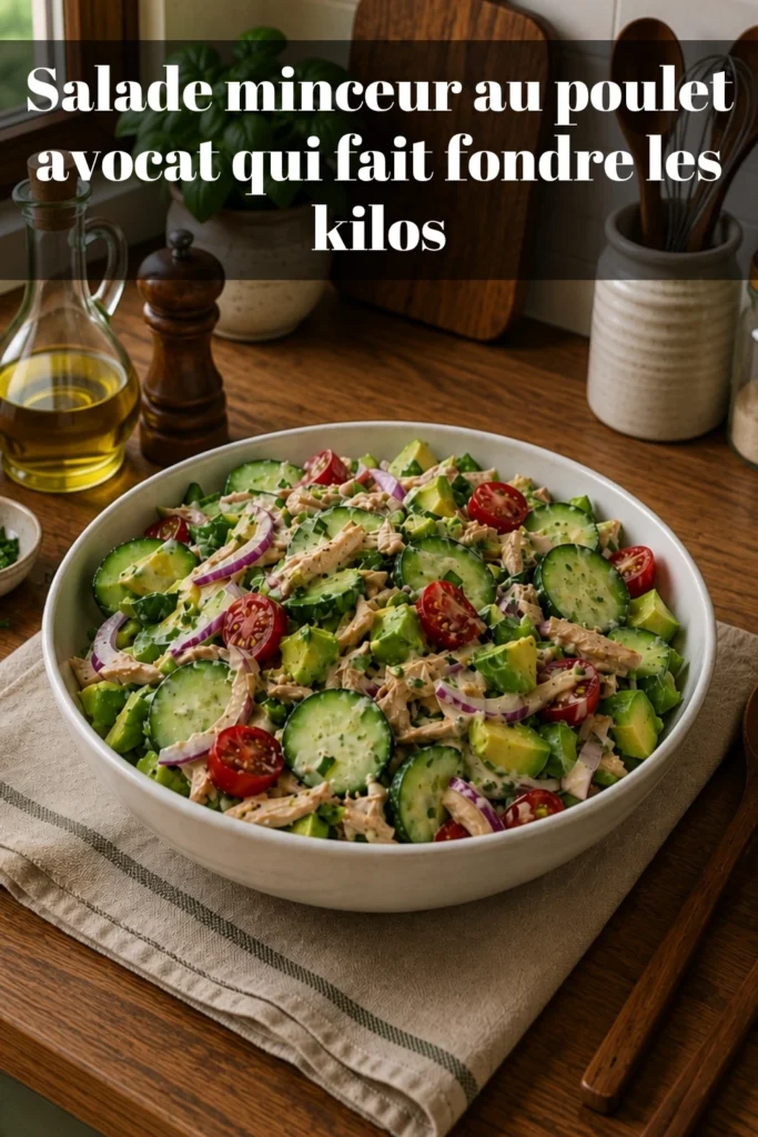 Salade minceur au poulet avocat qui fait fondre les kilos