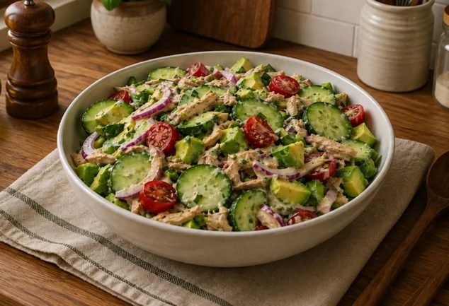 Salade minceur au poulet avocat qui fait fondre les kilos : recette fraîche, légère et facile
