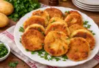 Beignets de pommes de terre dorés, à l’ail et au persil