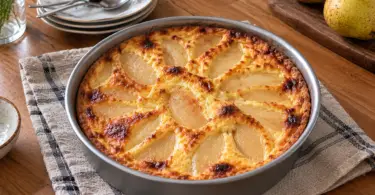 Clafoutis aux poires et à la vanille, fondant et facile