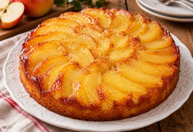Gâteau aux pommes façon quatre-quarts, moelleux et fondant