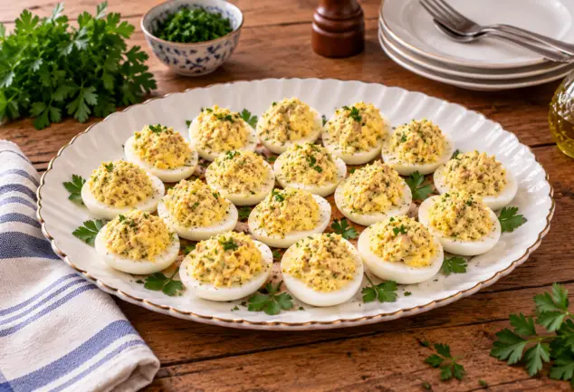Œufs mimosa au thon et au fromage blanc, une entrée fraîche et crémeuse